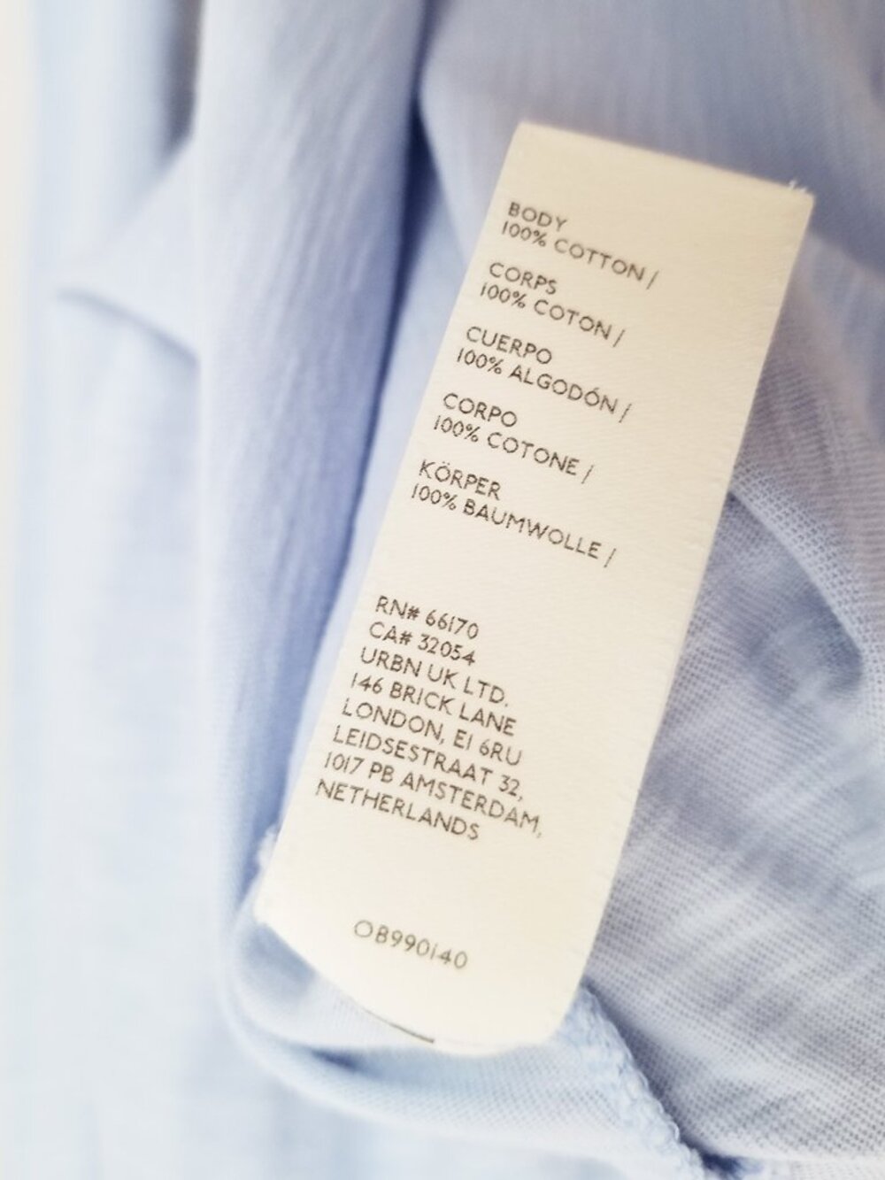 Free People We the Free Arden Tee Size M Rain Light Blue 100% Cotton Longline - Picture 10 of 16